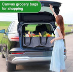 Canvas Reusable Grocery Bags Heavy Duty, 8.3 gal Foldable Large Tote Bag with Handles, Holds 60 lbs Canvas Shopping Bags, 1 Pack