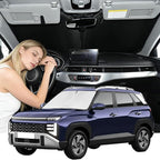 Windshield Sunshade for Hyundai Venue 2020-2026 Sun Shade Car Windshield Accessories Upgrade 4 Layers Blocks UV Rays Custom Fit Venue 240T Car Window Shades Front Windshield Keep Cool Foldable