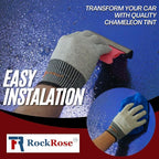 RockRose Azure Horizon Chameleon Window Tint for Cars, Color Window Tint Film; Heat Rejection & UV Block for Privacy and Sun Protection, 85% VLT (Deep Blue, 24 in x 10FT)