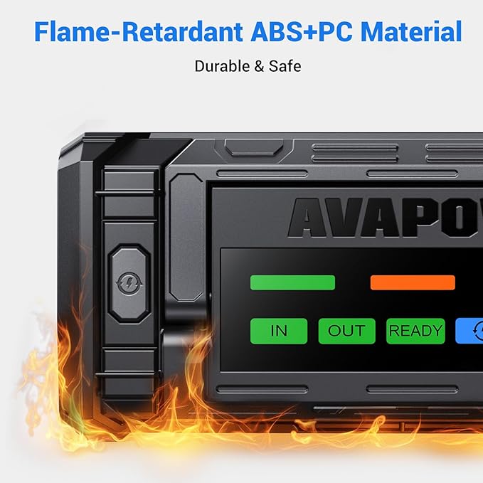 AVAPOW TJ68 10000A Battery Jump Starter Portable with 4 HD Display PD 65W Dual-Way Fast Charging,12V Jump Box, Car Battery