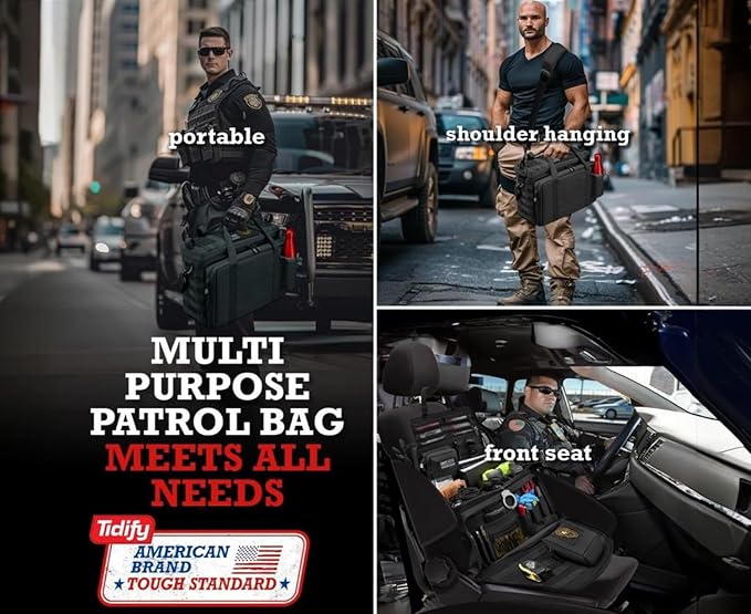 Tidify Patrol Bag Used By Law Enforcement Police Gear and Military Grade - Water Resistant Police Officer Duty Bag - Heavy Duty