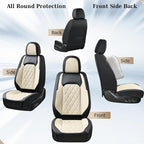 Coverado Car Seat Covers Front Seats, Waterproof Faux Leather Car Seat Covers 2 Pack, Universal Car Seat Protector Driver Sea