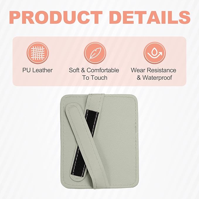 HARFINGTON 2Pcs Car Sun Visor Organizer 6.02" x 4.76" Leather Multi-Pocket Visor Card Sleeve Pocket Car Truck SUV Interior Storage Pouch for Driving License Credit Card Bill Sunglasses, Gray