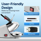 VIVOHOME Electric Ice Crusher Shaver 4 Blades Snow Cone Maker Machine Silver 210lbs/hr with Ice Pick for Home and Commercial Use
