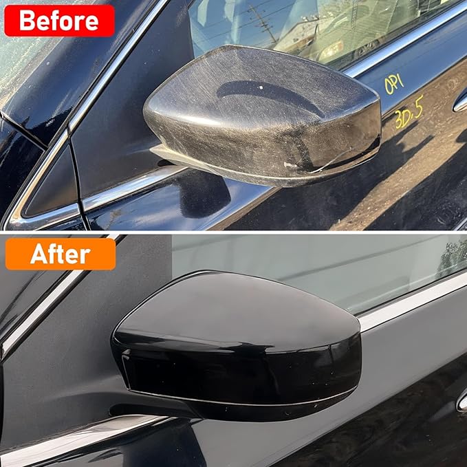 Moonlinks Compatible with Nissan Sentra 2013 2014 2015 2016 2017 2018 2019 Side Mirror Cover Replacement,Glossy Black Left Driver&Right Passenger Side Door Rearview Side Mirror Cap WITHOUT Turn Signal