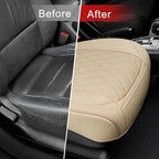 1 Pack Leather Front Car Seat Cover Bottom Car Seat, Anti-Slip and Full Wrap Driver Car Seat Protectors, Luxury Waterproof Bo
