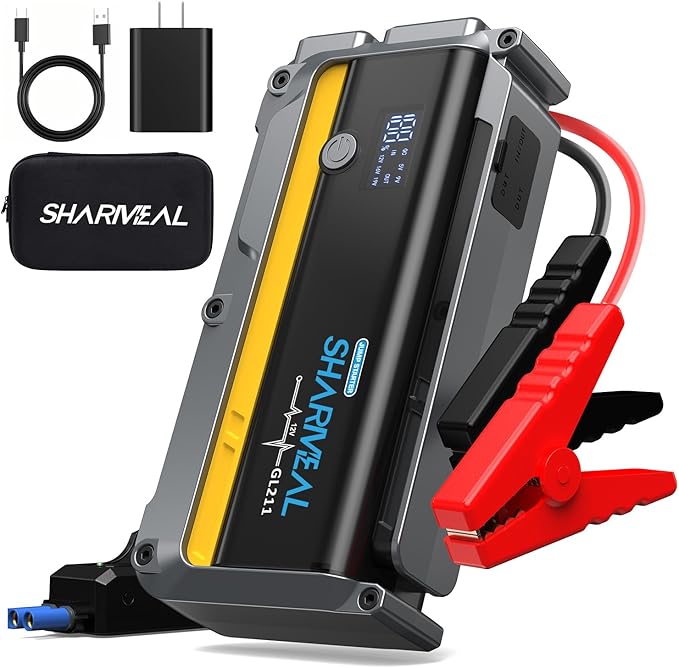 Sharmeal 7000A Car Battery Jump Starter, 12000mAh Car Jumper Starter Battery Pack for Up to All Gas & 12.0L Diesel Engines,
