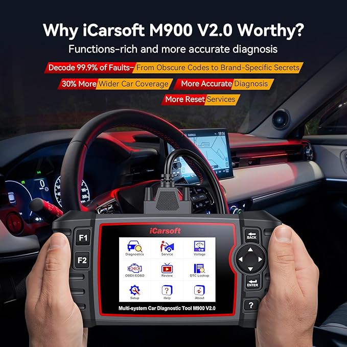 OBD2 Diagnostic Scan Tool for Mercedes Benz/Sprinter, iCarsoft M900 V2.0 Scanner Code Reader for Engine, Transmission, ABS,