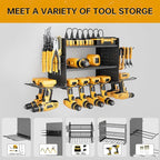 Power Tool Organizer Wall Mount, 3 Layer 8 Drill Holder Tool Shelf Storage Rack for Garage Organization, Birthday Gifts for H
