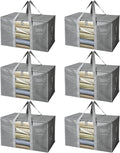BALEINE 6-Pack Oversized Moving Bags with Reinforced Handles, Heavy-Duty Storage Tote Moving Supplies for Packaging, Camping 