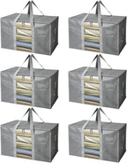 BALEINE 6-Pack Oversized Moving Bags with Reinforced Handles, Heavy-Duty Storage Tote Moving Supplies for Packaging, Camping 