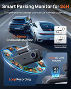 70mai 4K Dash Cam Front and Rear Inside, 3 Channel Car Dash Camera for Cars, Dashcam with GPS, Wi-Fi 6, Voice Control, Parkin