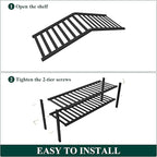 Smiry Bamboo Shoe Rack for Closet, 2 Tier Long Wooden Stackable Shoe Organizer, Free Standing Shoes Storage Shelf for Entrywa