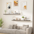 Vivelove Elm Wood Floating Shelves, Wooden Shelves for Wall with Invisible Bracket for Living Room Bedroom Bathroom Office Bo