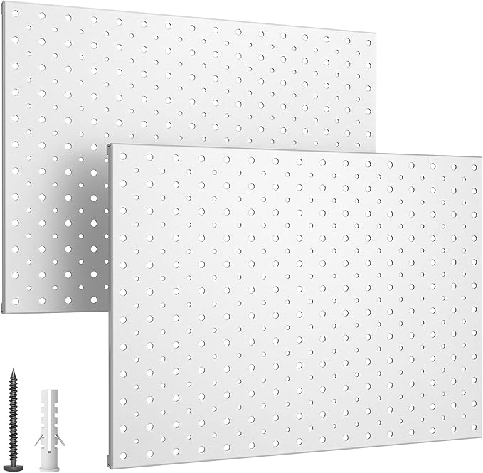 EVERHANGER Metal Pegboard Panels, Heavy Duty Pegboard Wall Organizer, Garage Wall Panels, Tool Storage Organization, 12"X16",