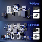 PEGZONE Controller and Headphone Holder Wall Mount, Modular Gaming Pegboard with Accessories, Controller Stand for Xbox PS5 P