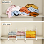 6-Piece Wire Shelf Dividers for Closet Organization, Upgraded C-Clips Adjustable Metal Shelf Dividers Suitable For Bedrooms &