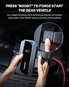 AUTOONE Car Jump Starter 6000A Battery Booster, Portable Battery Pack for All Gas 10L Diesel, 12V Jump Box with Smart Jumper