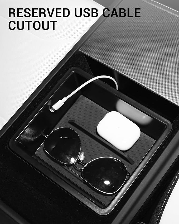 Motrobe 6PCS 2026 Center Console Organizer for Tesla Model Y Juniper (Only Premium & Performance 2025/2026) Cup Holder Armrest Storage Box Under Seat Storage Box Model Y Juniper Accessories