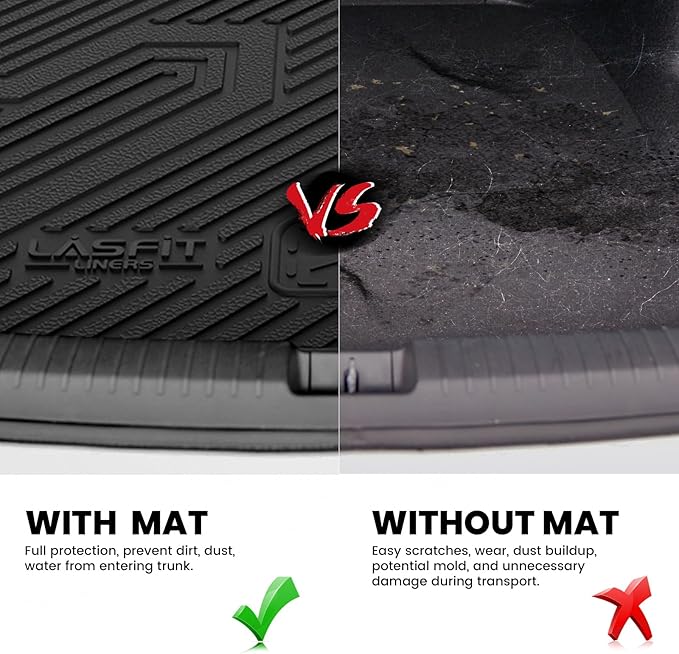 LASFIT Cargo Mat for Audi Q5/SQ5 2018-2025(Include Q5/SQ5 Sportback), Custom Fit All-Weather TPE Rubber Trunk Mat for Audi Accessories, Waterproof, Easy to Clean, Black