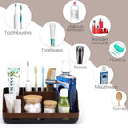 GFWARE Wood Toothbrush Holders for Bathrooms Countertop Organizer - Detachable 7 Slots Kid Bathroom Decor and Accessories, Wo