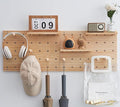 Wood Pegboard Combination Wall Organizer Kit, Wooden Display Pegboard Panel Kits for Bedroom, Study, Office, Bathroom, 2 Piec