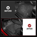 Powerty Floor Mats for 2023-2025 2026 Chevy Colorado/GMC Canyon Accessories, All Weather Car Liners TPE Truck Mats, 1st & 2nd Row Black