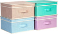 Storage Bins with Lid, Foldable Clothing Storage Box case with Handle for Closet, Bedroom, Home, 4 Color Set B, 13L x 12.5W x