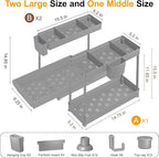 Sevenblue 3 Pack Multi-Purpose Under Sink Organizers and Storage, 2026 L-Shaped Pull Out Cabinet Organizer for Bathroom & Kit