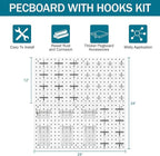 Peg Board Kit, Includes Pegboard and Accessories,with Hooks and Bins,Peg Board Wall Organizer for Office,Ornaments Display,Cr