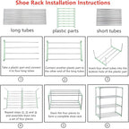 4-Tier Stackable Small Shoe Rack, Lightweight Shoe Shelf Storage Organizer for Entryway, Hallway and Closet (Green)