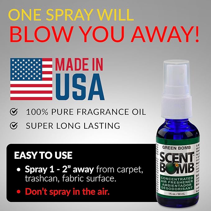 Scent Bomb Air Freshener Spray, Long-Lasting Odor Eliminator - Effective Deodorizer for Home & Car, Fresh Room Spray for Kitc