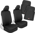 Motor Trend (2) Car Seat Covers for Front Seats with (2) Trimmable Car Floor Mats – Universal Fit Auto Accessories for Cars, 