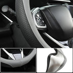 West Llama Customized Auto Car Steering Wheel Cover for Dodge RAM 1500 2500 3500, 15.5-16 inch(Black+Gray Line-Large Size)