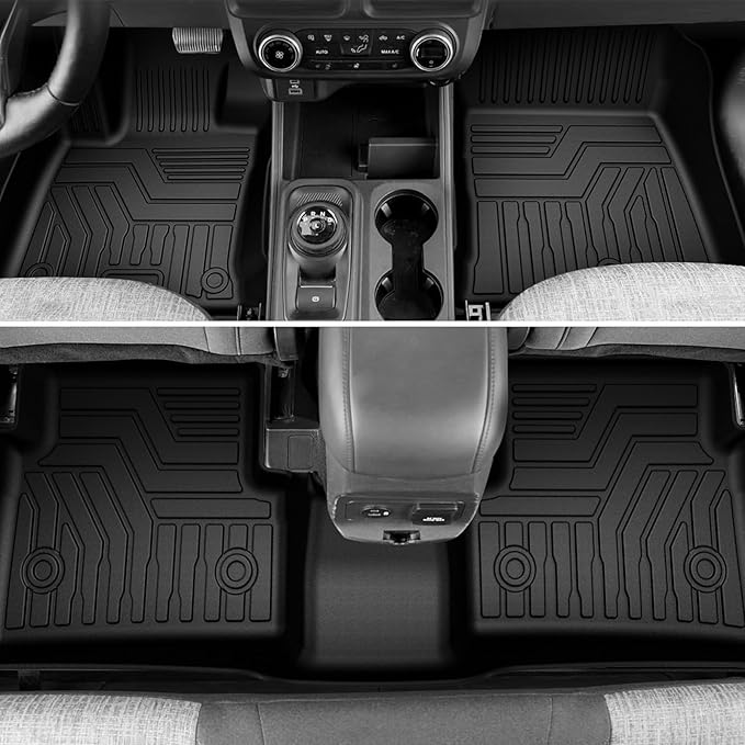 KUST Floor Mats for 2012-2016 Ford F250 F350 F450 Super Duty Crew Cab, TPE Rubber All Weather Floor Liners for F250 Accessories Car Mats Front Rear 2 Rows Set High Edge