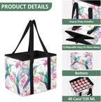 Hummingbirds Reusable Grocery Bags Large Shopping Tote Bag with Reinforced Bottom Board, Water Resistant Foldable Storage Bag