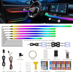 2026 Upgraded Interior Car LED Strip Lights, Acrylic LED Lights for Car Dynamic Dreamcolor Chasing, Dual-Zone Control,Ambient Lighting Kits Music Sync Dreamcolor 10 in 1 with Self-Developed APP