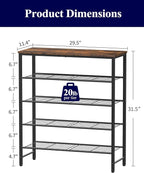 Kitsure Shoe Rack for Closet, Rustic Brown Shoe Organizer with Leveling Feet, Sturdy & Rust-Proof Shoe Storage for Entryway, 