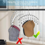 Cuipingoo Hat Hangers for Closet, Metal 2 Pack Hat Organizer Holder for Hanger Closet Display, Hat Racks for Baseball Caps w/