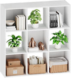 Sweetcrispy 9 Cube Storage Organizer - Open Cube Bookshelf with 5 Removable Back Panels, Display Storage Bookcase for Living 