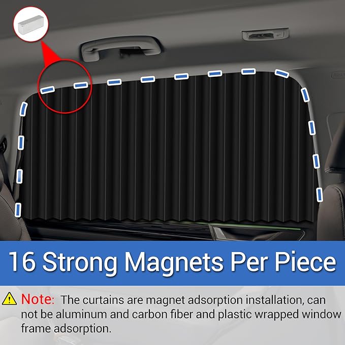 XCBYT Car Window Shades - 4 Pack Car Privacy Curtains 99% UV Light Block Side Window Covers for Van SUV Pickup Truck Keeps Cooler for Sleeping Camping
