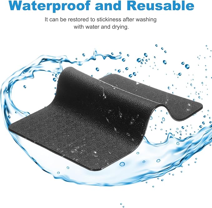 HARFINGTON 4pcs Car Dashboard Anti-Slip Mat 7" x 5" Universal Sticky Dash Pad Washable Reusable Car Non-Slip Mats for Phone K