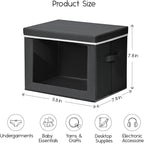 Homsorout Storage Bins with Lids - Small Fabric Organizers with Window, Collapsible Storage Bins for Clothes, Decorative Clos