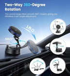 for MagSafe Car Mount Charger 15W Fast Wireless Charging Magnetic Car Phone Holder, 82+LBS Strongest Suction, 3200gf Strongest Magnetic,360°Rotatable Stand for iPhone 17-12 Pro Max Plus Air