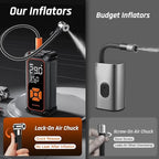 OlarHike Cordless Tire Inflator Portable Air Compressor, 150PSI Dual Power - 6000mAh & 12V DC, Air Pump for Car Tires, Motorcycle, Bicycle, Electric Pump with LED Light & Digital Pressure Gauge