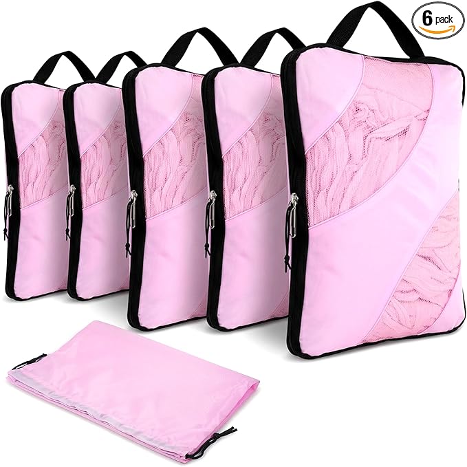 6 Pcs Set ompression Packing Cubes, Expandable Large Packing Cubes for Suitcases and Backpack, Compression Suitcase Organizer