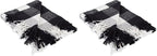 DII Buffalo Check Collection Rustic Farmhouse Throw Blanket with Tassles, 50x60, Black/White (Pack of 2)