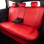Flying Banner car seat Covers Protects Water Proof Faux Leather Carbon Fiber Fronts Rear Bench Covers (Red Red, Full Set - 8P