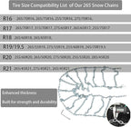 Snow Chains, Thickened and Wear-Resistant High Carbon Steel Anti Slip Tire Chain for Light Truck, Pickups, and SUVs, Qick Eas