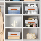 Homsorout Drawer Organizers and Storage - 8 Pack Foldable Pants Organizer with Clear Window & Handles, Fabric Closet Organize